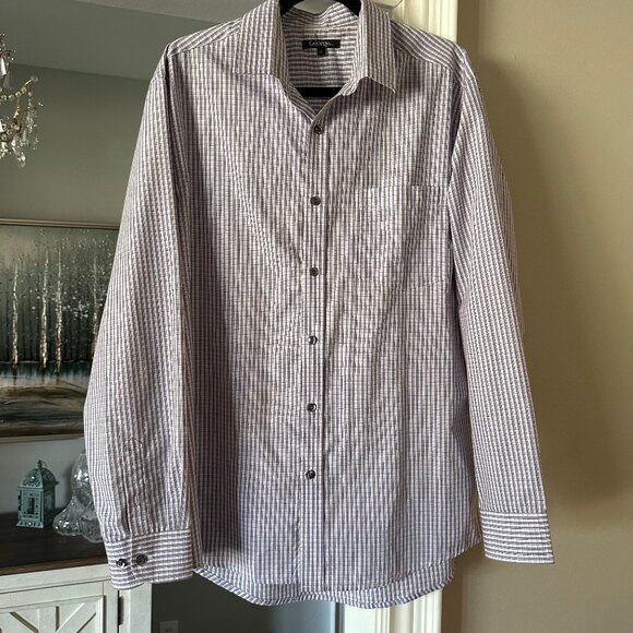 George Plaid Long-Sleeve Button-Down Shirt (Mens 16) - Picture 1 of 5